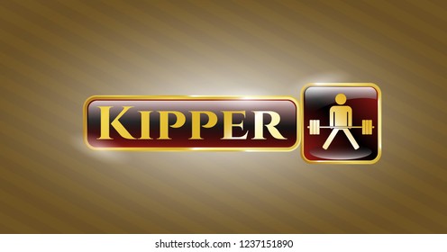  Gold emblem with sumo deadlift icon and Kipper text inside