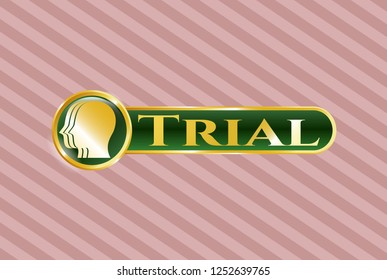  Gold emblem with team work icon and Trial text inside