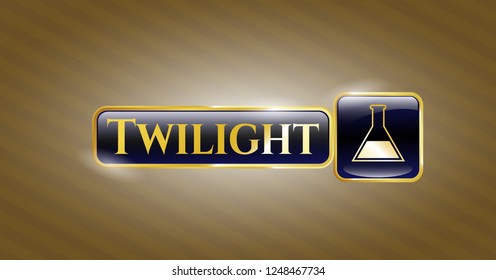  Gold emblem with test tube icon and Twilight text inside