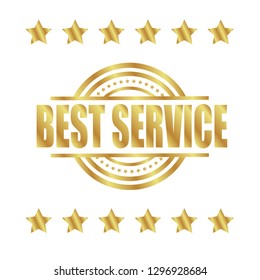 gold emblem with text best service inside.sticker,label.