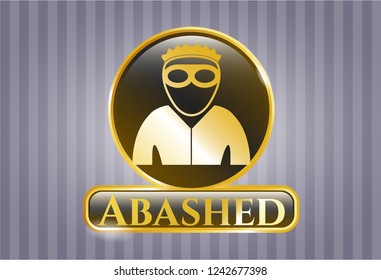  Gold emblem with thief icon and Abashed text inside