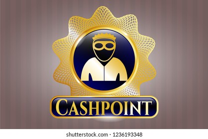  Gold emblem with thief icon and Cashpoint text inside