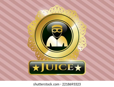 Gold emblem with thief icon and Juice text inside