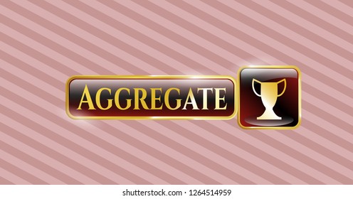  Gold emblem with trophy icon and Aggregate text inside