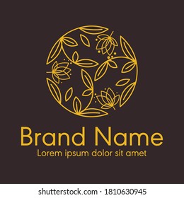 gold emblem Vector - Gold vector symbol. Elegant, classic elements. Can be used for the jewelry, beauty and fashion industries. Perfect for logos, monograms, invitations, flyers, menus, brochures, bac