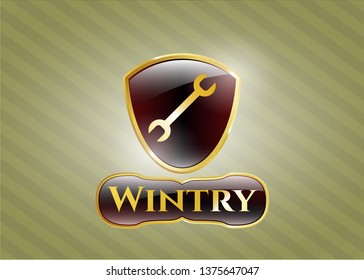  Gold emblem with wrench icon and Wintry text inside