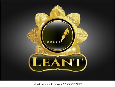  Gold emblem with writer icon and Swiss Chocolate text inside