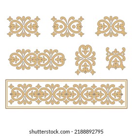 GOLD EMBROIDERY FOR LITURGICAL CLOTHES AND SACRED CEREMONIES. SACRED CATHOLIC SYMBOLS IN ANCIENT STYLE WITH GOLDEN DECORATIONS 