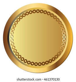 Gold Empty Coin Circles Frame Stock Vector (Royalty Free) 461370130