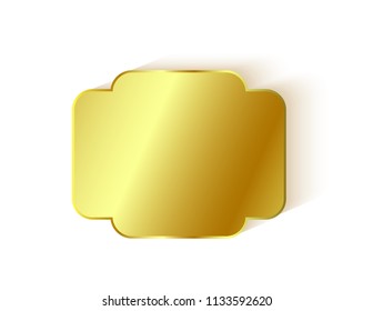 Gold empty label isolated 