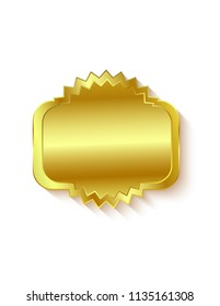 Gold empty label isolated 