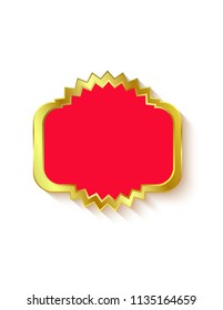 Gold empty label isolated 