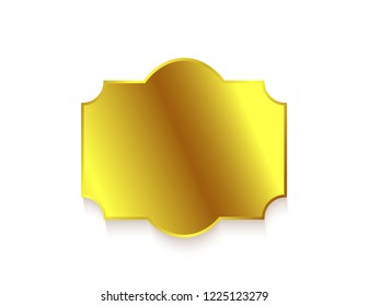 Gold empty label isolated 