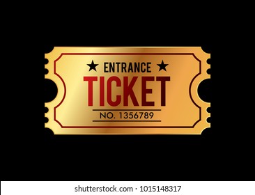 gold entrance ticket admit one vector