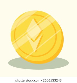 ein goldener Ethereum-Design-Symbolvektor