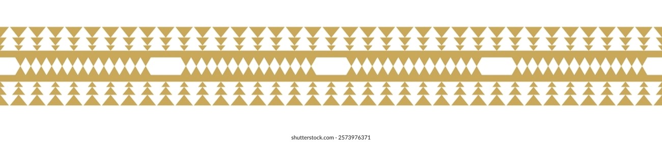 Gold ethnic border ornament. Geometric ethnic oriental seamless pattern. Stripe vector illustration. Native American Mexican African Indian tribal. Design border, textile, fabric, clothing, carpet.