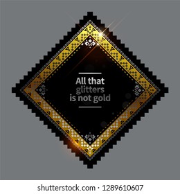 Gold ethnic frame background