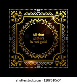 Gold ethnic frame background