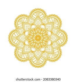 Antecedentes dorados de diseño de patrones étnicos de mandala.