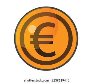 A gold euro coin illustration - Financial vector 