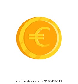 Gold euro single coin. Vector illustration