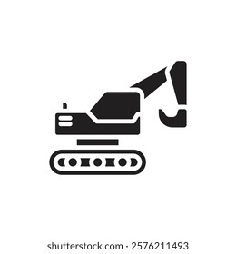 Gold Excavator Filled Icon Vector Illustration