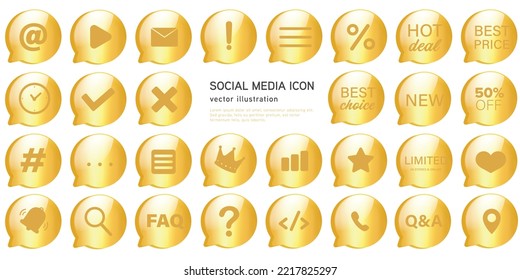 Gold exclamation mark symbol and social media communication sign message icon for website. 3D vector design. 3D rendering bubble icon digital marketing.