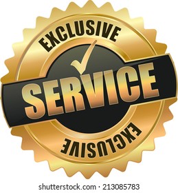 gold exclusive service sign