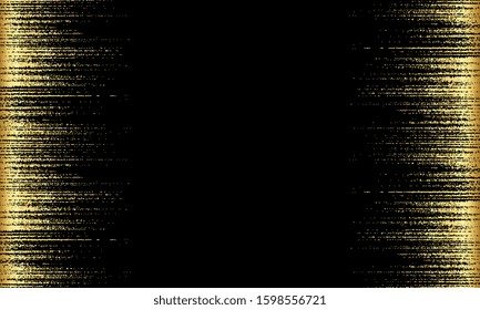 Gold Explosion on Black Background. Shining Motion Luxury Design. Holiday, Nightclub Party Card. Vector illustration