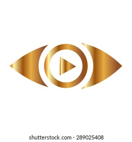 Gold Eye icon ,vector