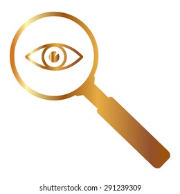 Gold Eye vector with Search Icon