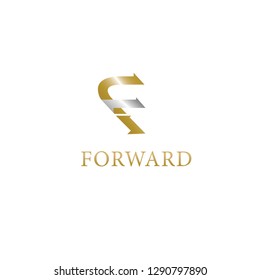 Gold F Letter Initial Vector Logo Design