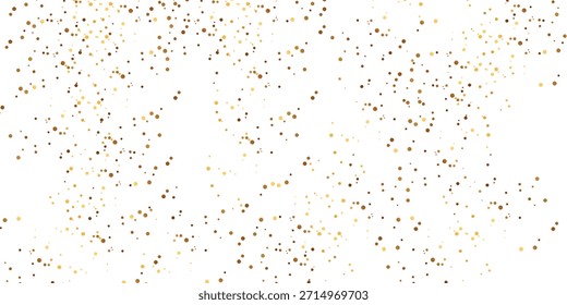 Fondo de confeti de caída de oro. Patrón de brillo punteado dorado. Fondo de pantalla de chispas y partículas de punto amarillo. Navidades de la celebración, año Nuevo o fondo de la decoración de la fiesta de cumpleaños. Textura de Vector