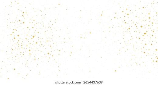 Gold falling down confetti background. Repeated golden dotted glitter pattern. Yellow, orange and golden dots wallpaper. Celebration Christmas, New Year or birthday party repeating backdrop