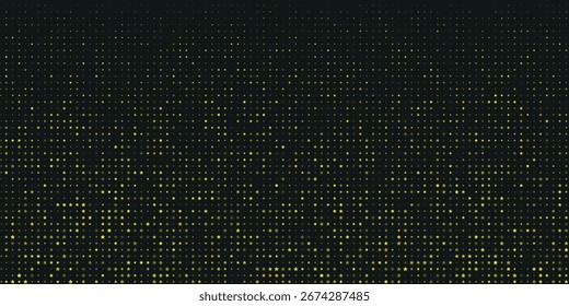 Gold falling down confetti background. Repeated golden dotted glitter pattern. Yellow, orange and golden dots wallpaper. Vector