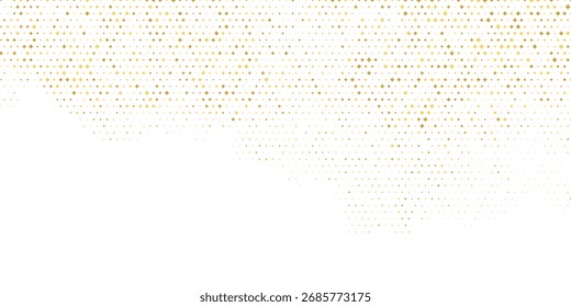 Gold falling down confetti background. Repeated golden dotted glitter pattern. Yellow, orange and golden dots wallpaper. Celebration Christmas, New Year or birthday party repeating backdrop. Vector