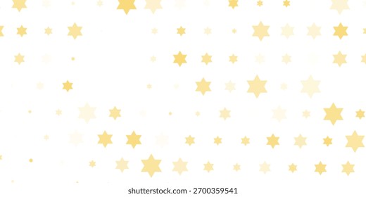 Ouro caindo fundo de confete. Padrão de brilho pontilhado dourado repetido. Papel de parede amarelo, laranja e pontos dourados. Celebração Natal, Ano Novo ou festa de aniversário repetindo pano de fundo. Vetor