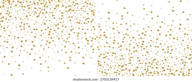 Ouro caindo fundo de confete. Padrão de brilho pontilhado dourado repetido. Papel de parede amarelo, laranja e pontos dourados. Celebração Natal, Ano Novo ou festa de aniversário repetindo pano de fundo. Vetor