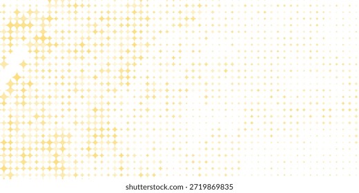 Gold fällt auf Konfetti-Hintergrund. Wiederholtes goldenes, gepunktetes Glitzermuster. Gelbe, orangefarbene und goldene Punkte Tapete.