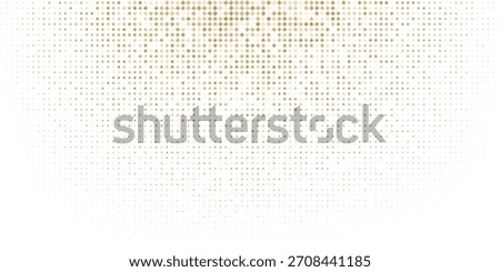 Gold falling down confetti background. Repeated golden dotted glitter pattern. Yellow, orange and golden dots wallpaper. Celebration Christmas, New Year or birthday party decoration backdrop. Vector
