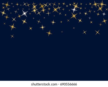 Gold Falling Down Glitter Confetti Stars Stock Vector (Royalty Free ...