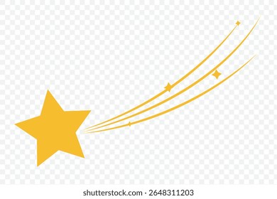 gold falling star icon . flat vector icon . Falling Star icons space element . eps 10