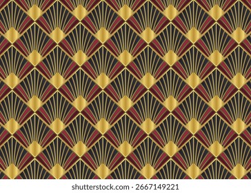 Gold Fan Art Deco-Muster
