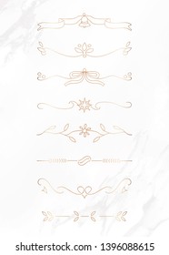 Gold feminine ornamental dividers vector collection