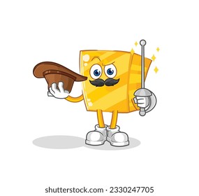the gold fencer character. cartoon mascot vector