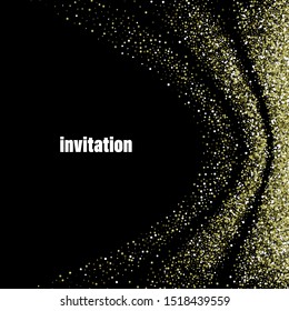 
Gold festive background glitters on a black background. Invitation