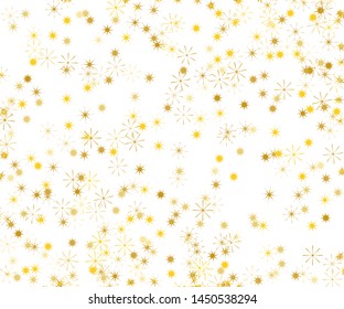 Gold festive pattern with stars, sparkles, flashes. Cute background for party invitations, wedding, greeting cards, phone Wallpaper. Vector illustration. Typographic design.
