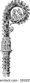 Gold filigree stick (XIV century), From the Dictionary of Word and Things, 1888.