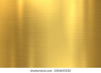 Gold fein gebürstetes Stahl Metall Textur , Messing Hintergrund Vektorgrafik