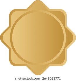Gold finish islamic shaped frame and badge set

